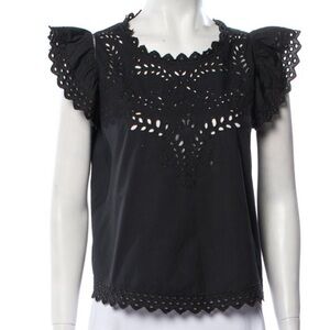 Etoile Isabel Marant M eyelet embroidery shirt black